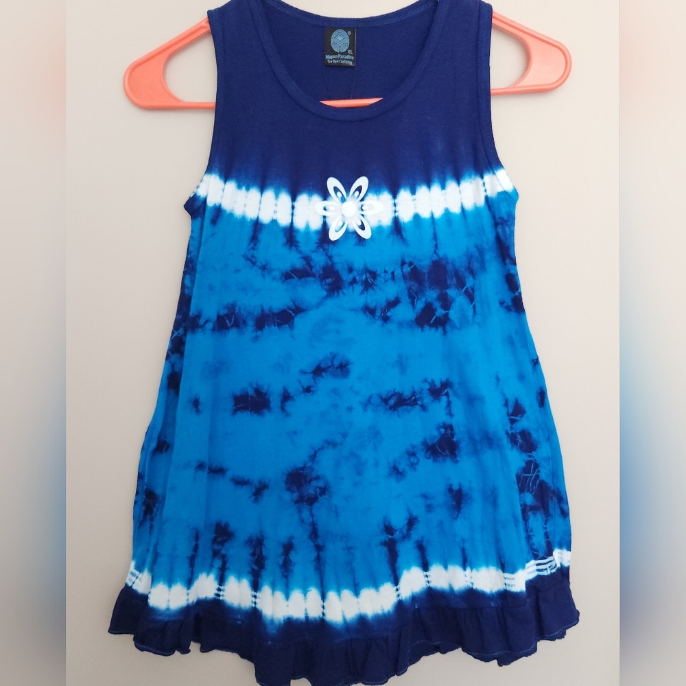 NEW Blue Tie-Dye Sleeveless Dress